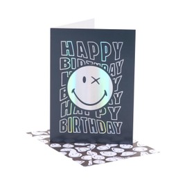 UK Greetings | Smiley World Birthday Card for Him/Boy | Happy Birthday Gifts | Him, Boys, Men | Silver Foil Design | With Envelope | 133 x 184 mm