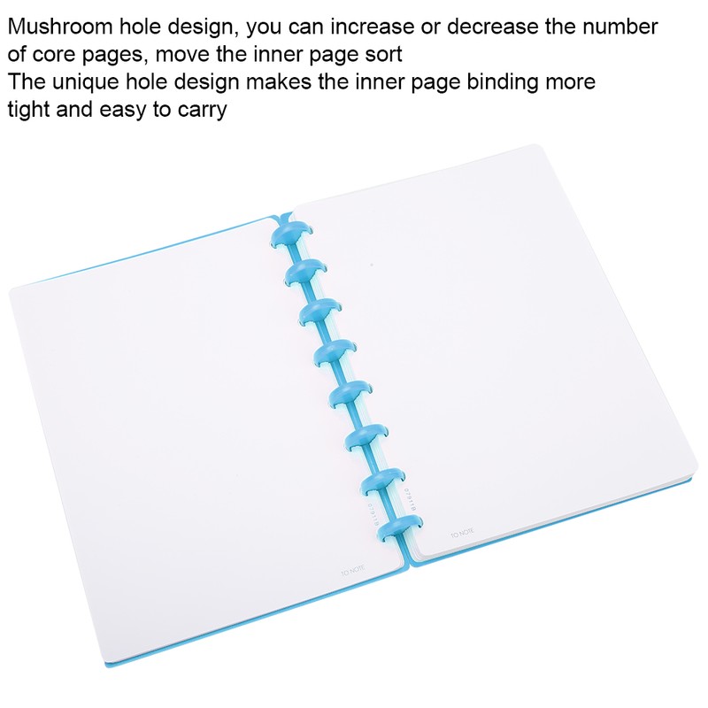 A5 Mushroom Hole Binder Refillable Writing Paper Notebook School Supplies(Light