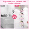 XLHOMO 32-122inch Corner Shower Caddy Tension Pole Pink, Rustproof Drill-Free