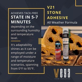 V21 Stone Adhesive: Unyielding All-Weather Bonding Formula for Ultimate Toughness, 12 Packs with Cleaner