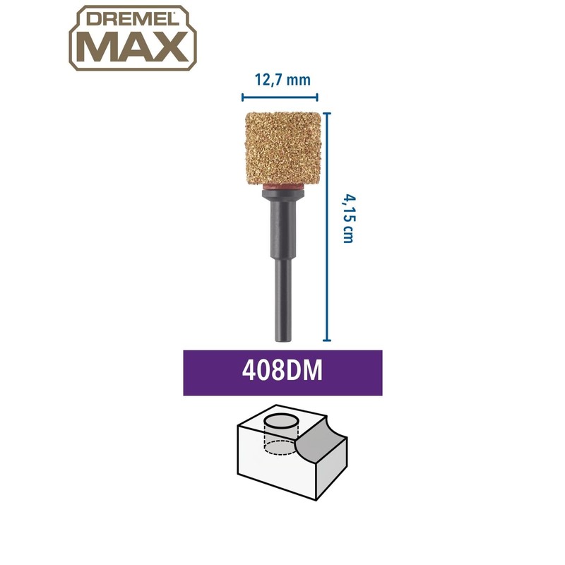 Dremel MAX Sanding Drum (408DM) Carbide Coated Drum 12.7mm for