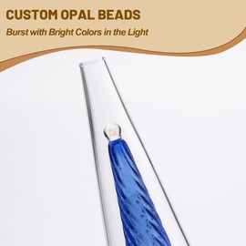 WALSIO Small Glass Vase for Flowers, Mini Colored Vase for Table Centerpiece, Home Decor, Bookshelf Ornament, Housewarming Gift (Blue)