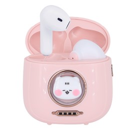 Kids WL Earbuds BT 5.1 Headphones with Cute Duck Bag Charging Case, 28H Playtime/Auto Pairing/HD Sound/Touch Control, Noise Reduction Headset Built in Mic Earphones for Sports/Working (Pink)