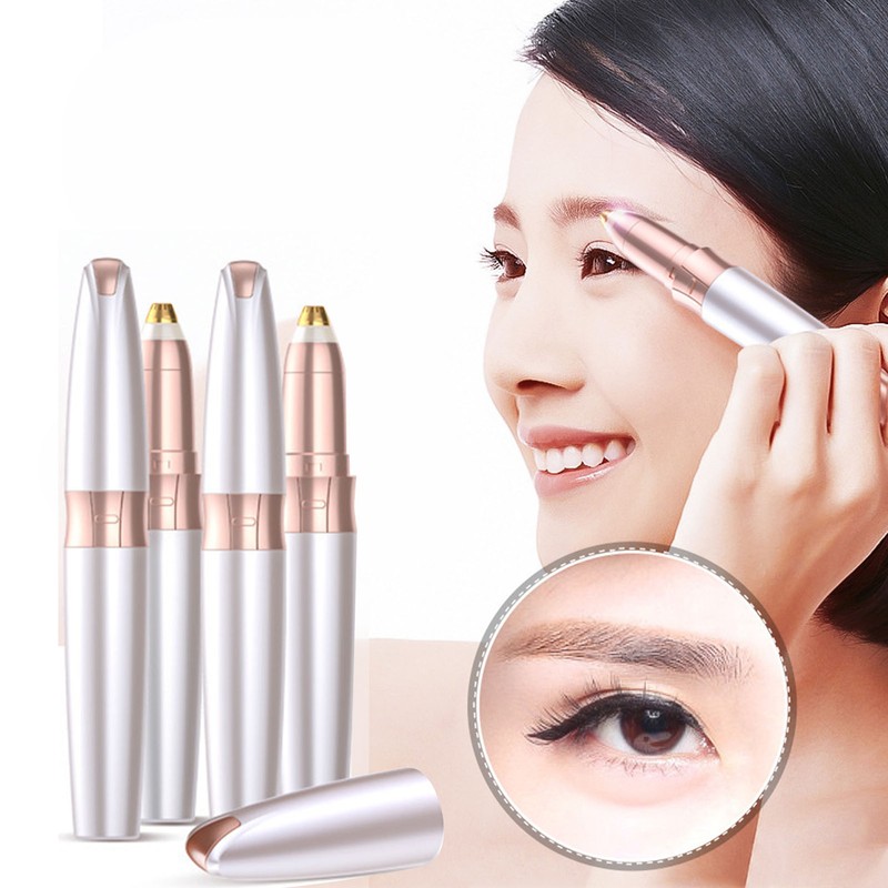 Electric Eyebrow Trimmer Rechargeable Stainless Steel Automatic Eyebrow Groomer for