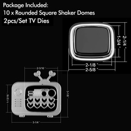 12pcs/set10pcs, Dimensional Shaker Domes with 2pcs, TV Metal Stencils for TV, Plastic Dimensional Domes for Shaker, Card Making, Handmade Crafts