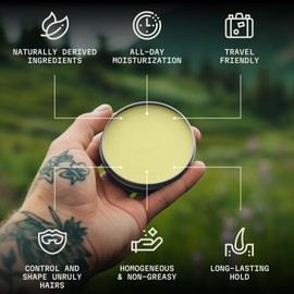 Striking Viking Mustache Wax Kit & Comb Set - 2 oz, Medium/Strong Hold, Sandalwood Scent - Grooming Kit for Men with Pocket Mustache Comb & Beard Wax Alternative, Non-Greasy Styling