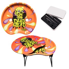 CHONGZ Rolling Tray with Cone Loader to stuff Full Size and Standard Sized Cones - 18.2 cm x 16.7 cm x 14.7 cm rolling tray with tin of tools included. Removable Rolling Tray Design (3D Dead Head)