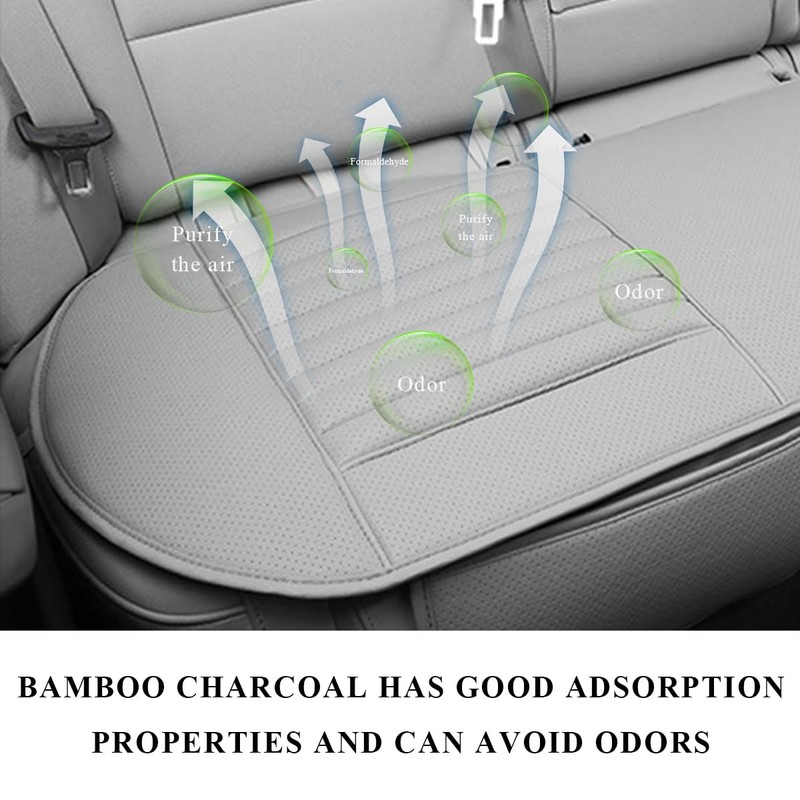 BWBWND Leather Car Seat Cover, Breathable Rear Seat Bottom Cushion