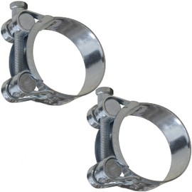 AERZETIX - C63692-set of 2 screw clamps with pins 29-31 mm - band width 20 mm - made of steel - silver - fluids flat key pipes ducts ventilation
