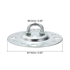 PATIKIL 202lbs 115mm Steel Ceiling Hooks, Ceiling Fan Hook Pad Eyes Plate Wall Hanger Hardware with Mounting Screws for Hanging Lamp Plant Baskets