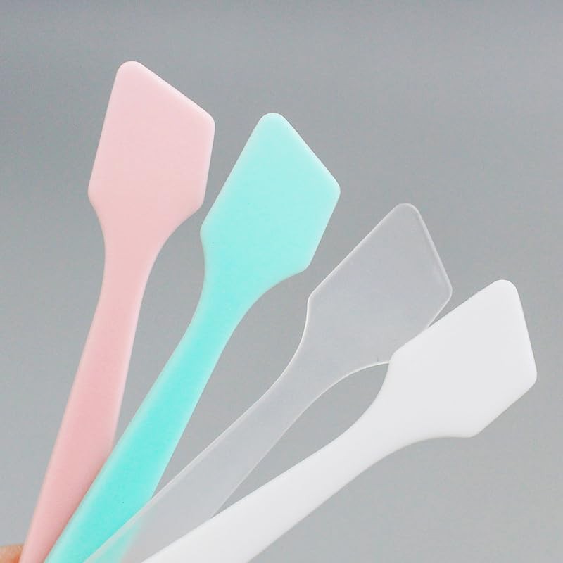 Wopanxye 120 Pack Cosmetic Spatula, Small Plastic Spoon for DIY