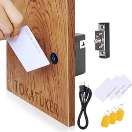 Invisible Cabinet Lock, Hidden NFC Lock DIY RFID Latch with USB Cable Power for Wooden Drawer Liquor Cabinet Open and Close Pantry Secret Shelf or Concealed Panel