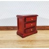 Town Square Miniatures Dollhouse Nightstand Side Table Mahogany 3 Drawer