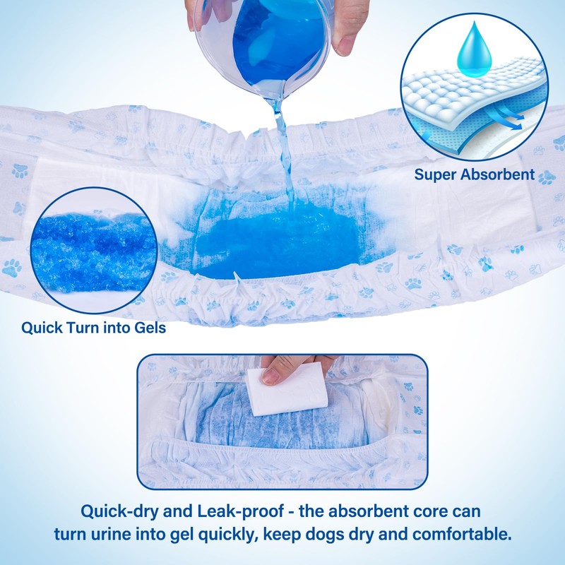 Pet Soft Disposable Male Dog Wraps - Dog Diapers for