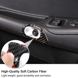 PIUGILH 2PCS Carbon Fiber Car Inner Door Switch Button Frame Decorative Stickers Compatible with Corvette C6 Z06 ZR1 2005-2013 Interior Accessories (Black)