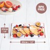 MATANA 12 White Plastic Serving Platters with Rose Gold Border,