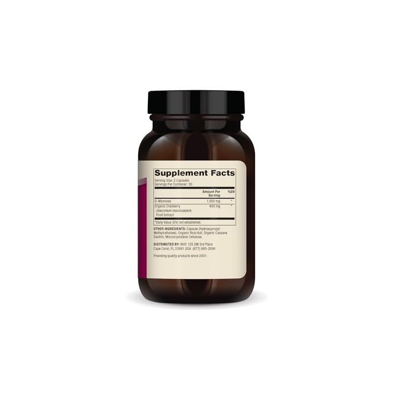 Dr. Mercola D-Mannose con Extracto de Arándano, 60 Cápsulas, Suplemento