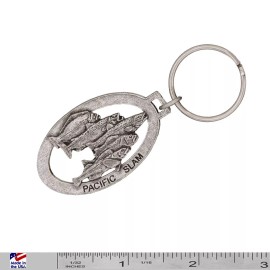 Pacific Fish Slam Keychain S064KC 2 Inch Halibut Salmon Rockfish Lingcod Fishing