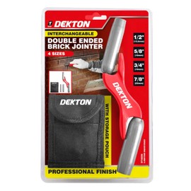 Dekton 4 In 1 Brick Jointer-Cranked design to take your hands away from the work| interchangeable double ended brick jointer 1/2" - 7/8"| Aluminium alloy handle| Threaded barrels for quick size change