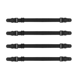 Pack of 4 Ear Straps for Masks, Infinitely Adjustable Ear Saver Ear Hooks for Face Masks, Holder, Elastic Band Extension (Black)