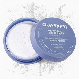 QUARXERY Polvo Protector Solar Facial SPP 50+ PA++++ | Polvos Fijadores Matificantes con Control de Grasa por 8 Horas, Maquillaje en Polvo Traslúcido con Ergotioneína Antioxidante, Especial Mundial