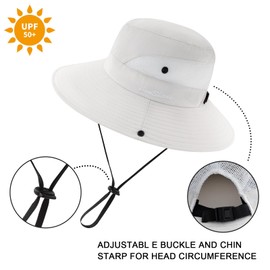 PIGBENGO Women Sun Hat UV Protection Bucket Wide Brim Summer Beach Boonie Hat Quick Dry Outdoor Fishing Cap (B-Beige)