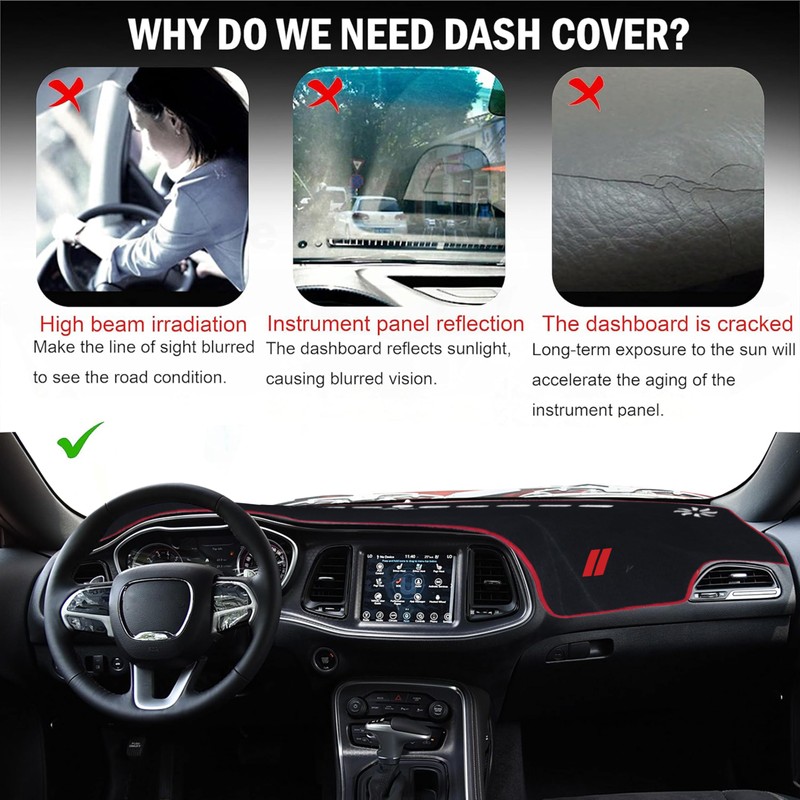 YOSRTER Dashboard Cover for Dodge Challenger Accessories 2015-2022 2023 2024