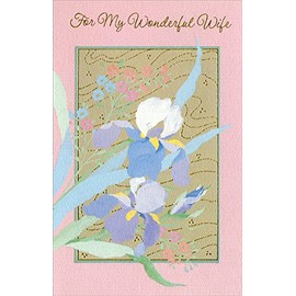 Freedom Greetings Flowers with Gold Foil Swirl Background: Wife - Easter Card