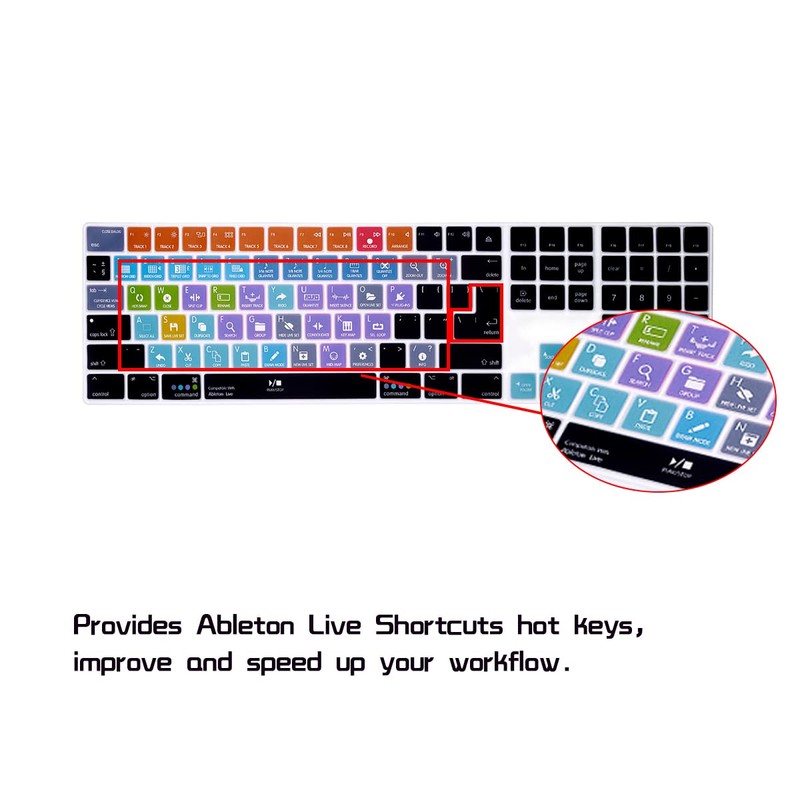 HRH Ableton Live Shortcut Hotkey Silicone Keyboard Cover Keypad Skin