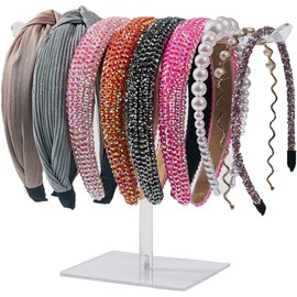 LOVNFC Soporte para Diadema, Organizador de Accesorios para El Cabello, Diadema Acrílica Transparente, Soporte de Exhibición para Niñas Y Mujeres 1 Unidad (Paquete de 1) Limpiar Una Capa