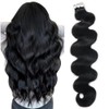 Body Wave Tape in Hair Extensions Human Hair Jet Black#1