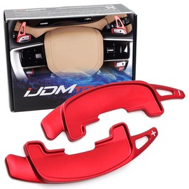 iJDMTOY Sports Red CNC Billet Aluminum Large Paddle Extensions Compatible with Land Rover Defender Range Rover Discovery, Jaguar F-Pace XF XE, etc