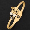 TIZURO Stainless Steel 18K Gold Silver Plated Crystal Cute Pug