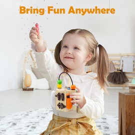 KalaDuck Busy Cube Busy Board for Kids Sensory Busy Board Travel Toy for Toddlers 1 2 3 Years Old Develop Fine Motor Skills Toys Educational Learning Montessori Toys for Babies 12-18 Month