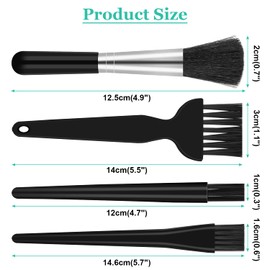 Dokpav 4 Pcs Anti Static Brushes, Nylon Computer Cleaning Brushes with Plastic Handle, Portable Dusting Brush for Laptop Computer Keyboard PCB Boards Window Track Car Interior Small Space