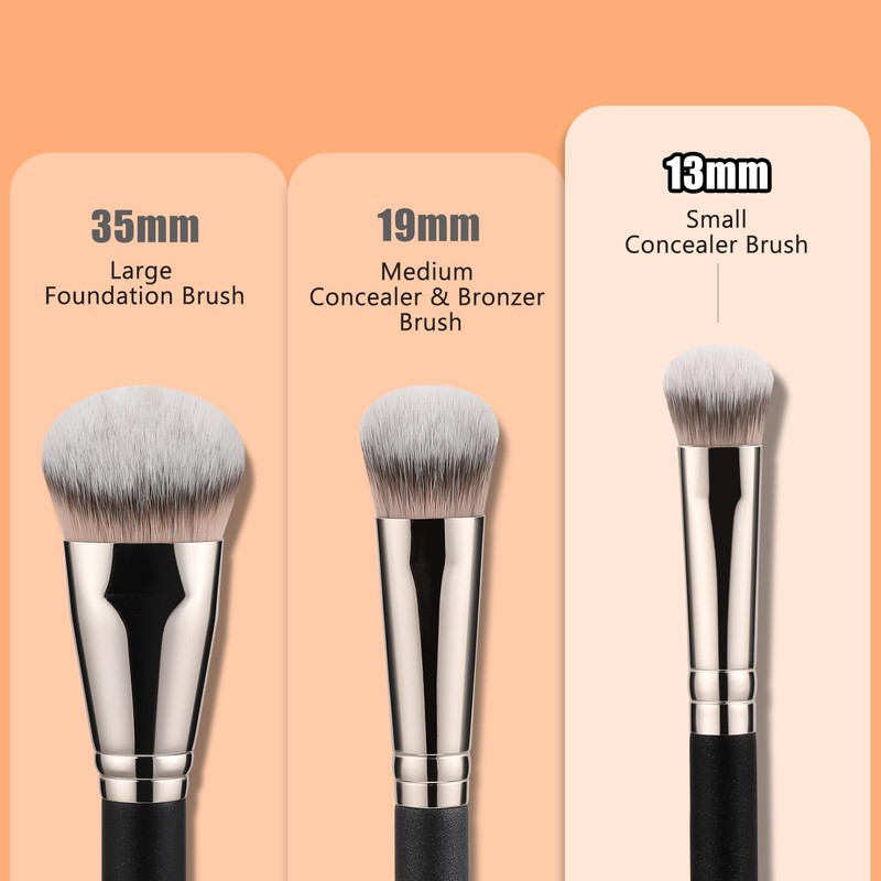 TEOYALL Under-Eye Concealer Brush, Small Flat Angled Synthetic Bristles Flawless