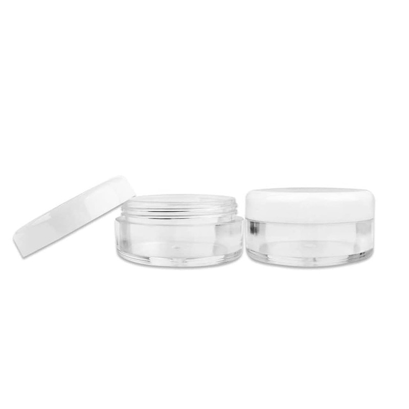 (25pcs) Empty White Lid Plastic Cosmetic Containers 5 Gram Size