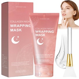 Collagen Night Wrapping Mask, Collagen Mask Face Overnight, Overnight Wrapping Peel Off Facial, Bio Face, Hydrolyzed Collagen for Glowing Skin (Pack of 1)