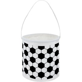 HKEC Small Canvas Bucket,Easter Buckets,Gift Baskets with Handle,Cute Pattern Candy Basket Empty,Bucket Decoration(Hexagon)