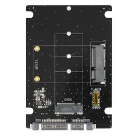 Qiilu Adaptador sata a m.2, Adaptador y Tarjeta conversora de Disco Duro Mini M.2 NGFF y MSATA SSD a SATA 3.0 2 en 1