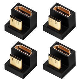 HAMILO Mini HDMI Male to HDMI Female U Shape HDMI Adapter Approx 48Gbps Set of 4