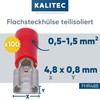 Pack of 100 Kalitec FHR488 Blade Receptacles Red 4.8 x