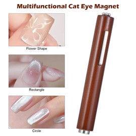 Heclia 4 Pcs Professional Cat Eye Nail Art Kit 3-in-1 Magnetic Tool with Magnetic Pen for Gel Polish Create Stunning Cat Eye Effect for DIY Manicures Salon Nail Designs Professional Artists