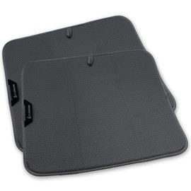 ELEXACLEAN Dish Drying Mat (Pack of 2, Anthracite/Dark Grey, 44 x 41 cm) Microfibre Protection for Kitchen and Sink - Drying Mat as Draining Mat