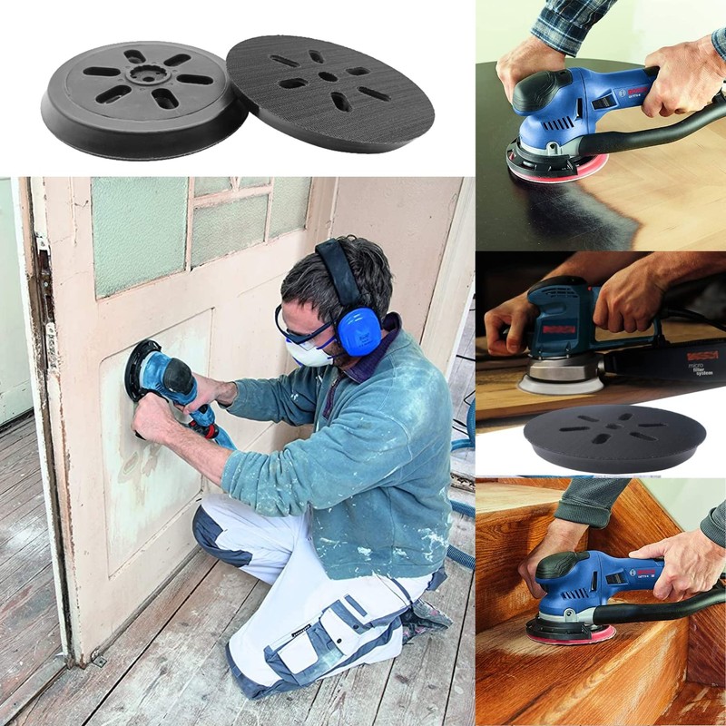 6 Inch 6 Hole Hook and Loop Sander Hard Backing