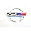 AUTO 2PC Chrome Front & Rear Gas Lid Blue Cross