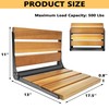 KoreTech Folding Shower Seat Teak, Bath Safety Furniture Stainless Steel,