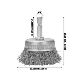 4 Pcs Wire Cup Brush for Drill 1/4 Inch Hex Shank Wire Brush Wheel Cup Brush Steel Drill Wire Brush for Heavy Cleaning Rust,Stripping and Abrasive