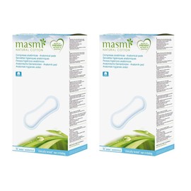 2 x 16 Masmi Anatomical Sanitary Pads for All discharges Strong menstruations Light Incontinence Surgery or After Giving Birth Certified Organic Cotton Core Biodegradable Chlorine Dioxin Free (2)