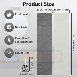 2Pcs PVC Multipurpose Anti-Slip Mat, 30x120cm Non Slip Mesh Rug Underlay, Cuttable Rug Drawer Pad, Antislip Carpet Padding Liner with Scissors, Open Grid Matting Gripper for Wooden Laminate Floor